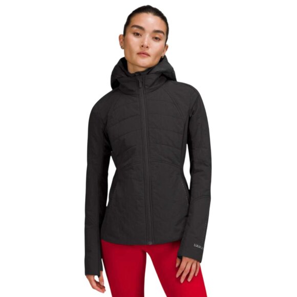 Lululemon Another Mile Full Zip Jacket Womens 14 Black Hooded Water Repellent - Picture 12 of 12